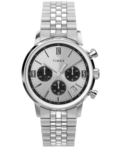 Timex Мужские часы Chronograph Silver-Tone из нержавеющей стали 40mm