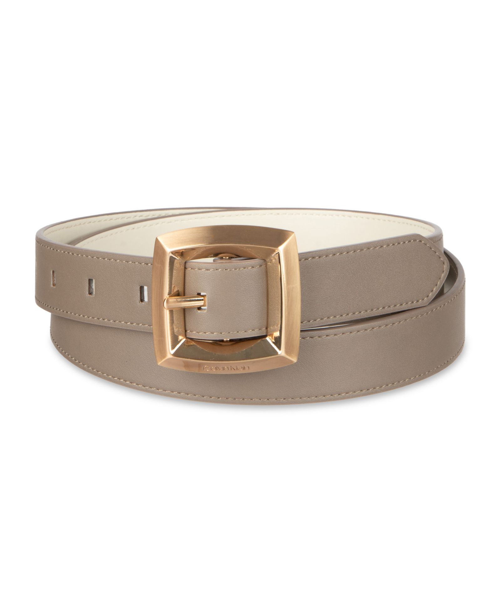 Calvin Klein Women's Two-in-One Reversible Puffed Beveled Edge Buckle Belt