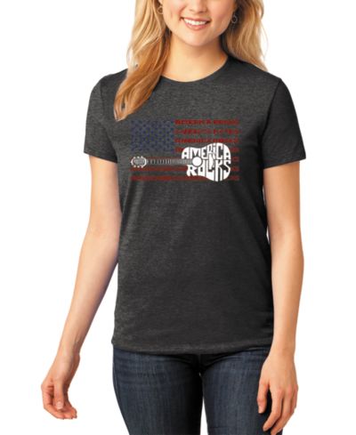 LA Pop Art Women's America Rocks Crew Neck T-Shirt