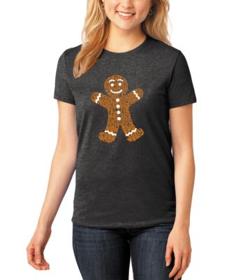 LA Pop Art Women's Gingerbread Word Art Short-Sleeve T-Shirt