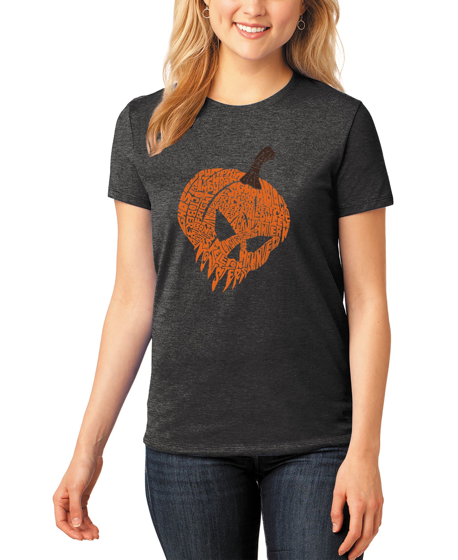 Женская футболка LA Pop Art Women's Evil Pumpkin Short-Sleeve