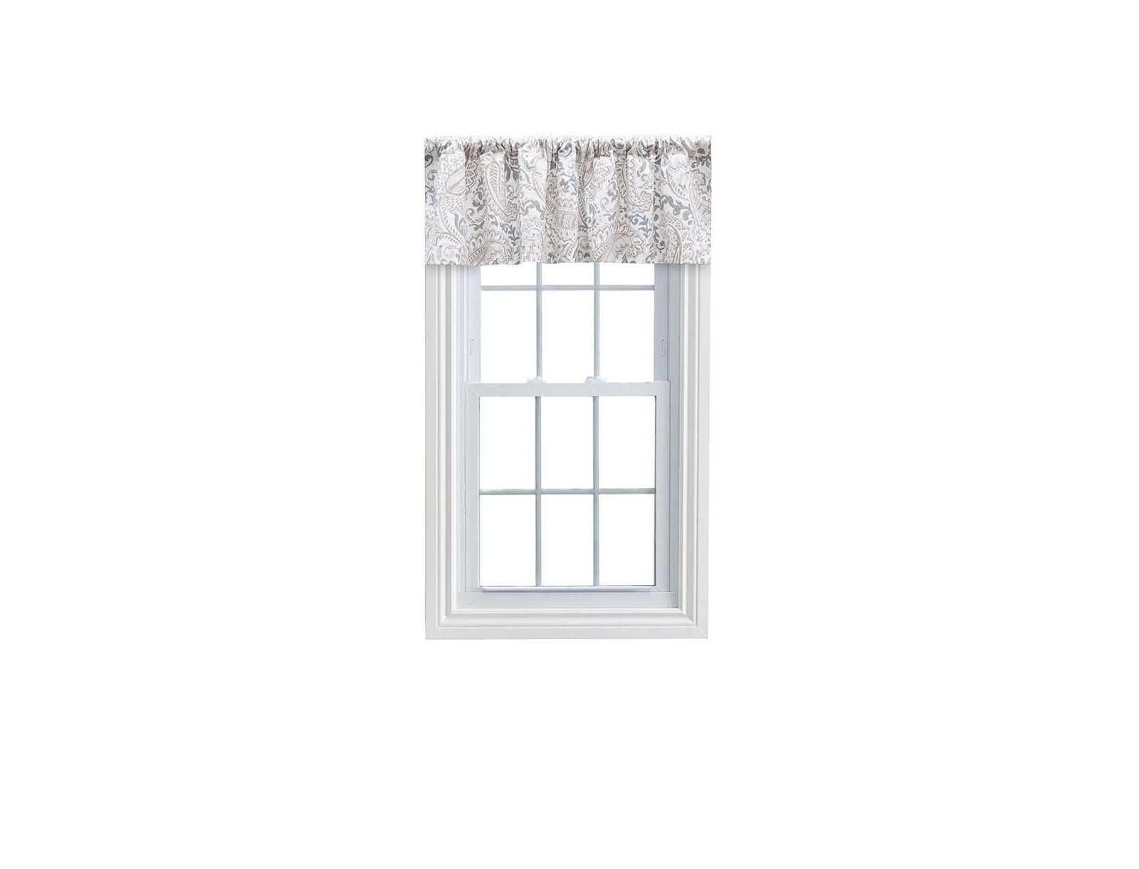 Ellis Shannon Printed Paisley Pattern on Cotton Fabric Tailored Valance 3" Rod Pocket 50"x16"
