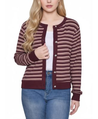 Женский трикотажный кардиган NY Collection Petite Long-Sleeve Ribbed