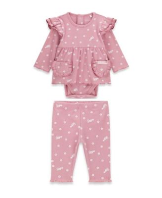 Комплект GUESS Baby Girls' 2-Piece из боди и брюк с длинным рукавом и эластичной тканью