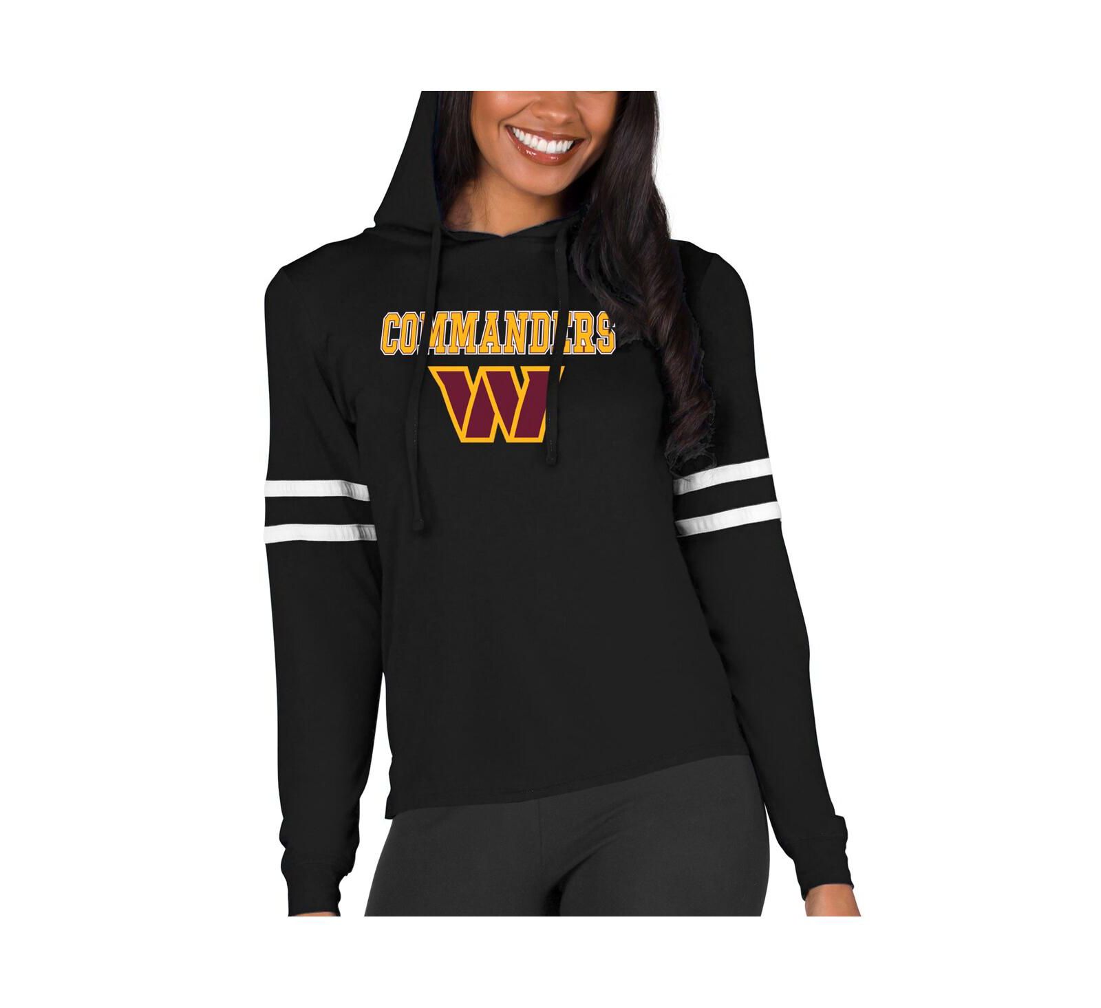 Concepts Sport Women's Black Washington Commanders Marathon Lightweight Lounge Pullover Hoodie