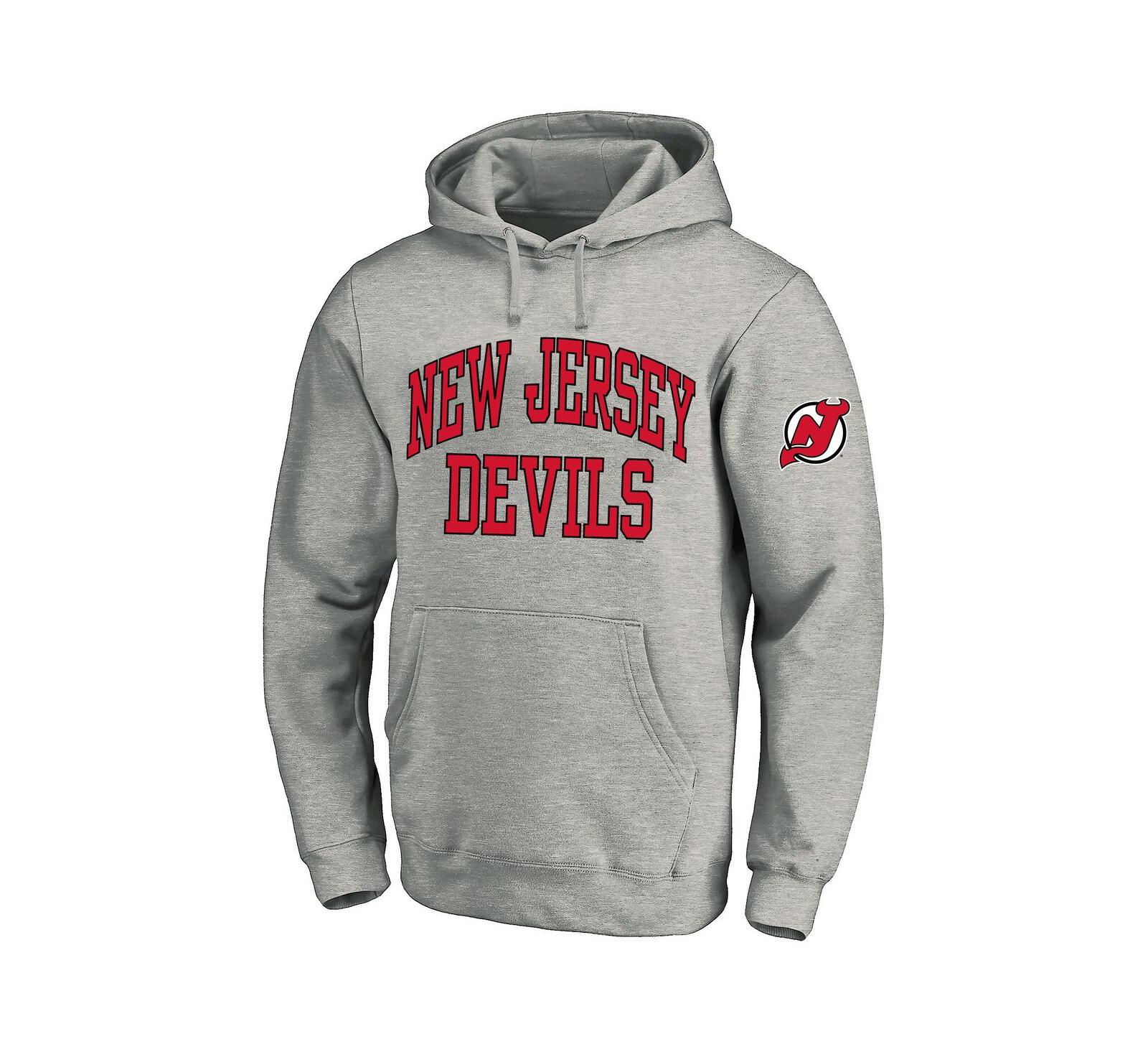 Мужское флисовое худи Fanatics New Jersey Devils Big & Tall Heather Gray