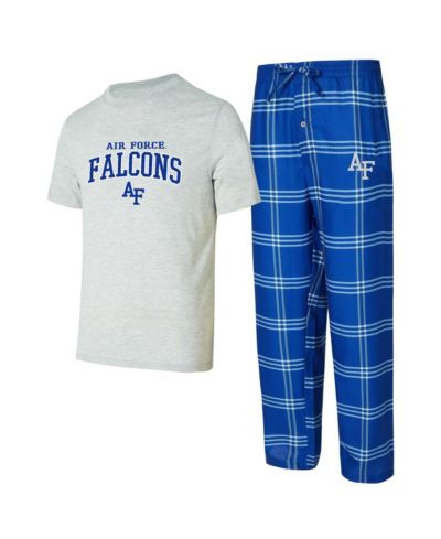 Concepts Sport Men's 2-Piece Royal/Gray Air Force Falcons Top and Pants Sleep Set