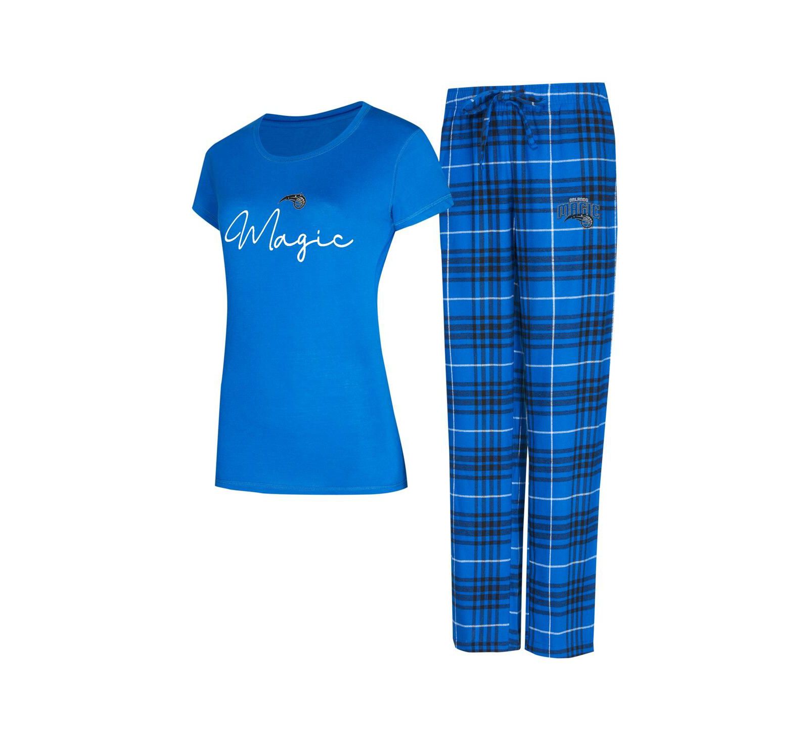 Concepts Sport Women's 2-Piece Blue/Black Orlando Magic Vector Top and Flannel Pants Sleep Set