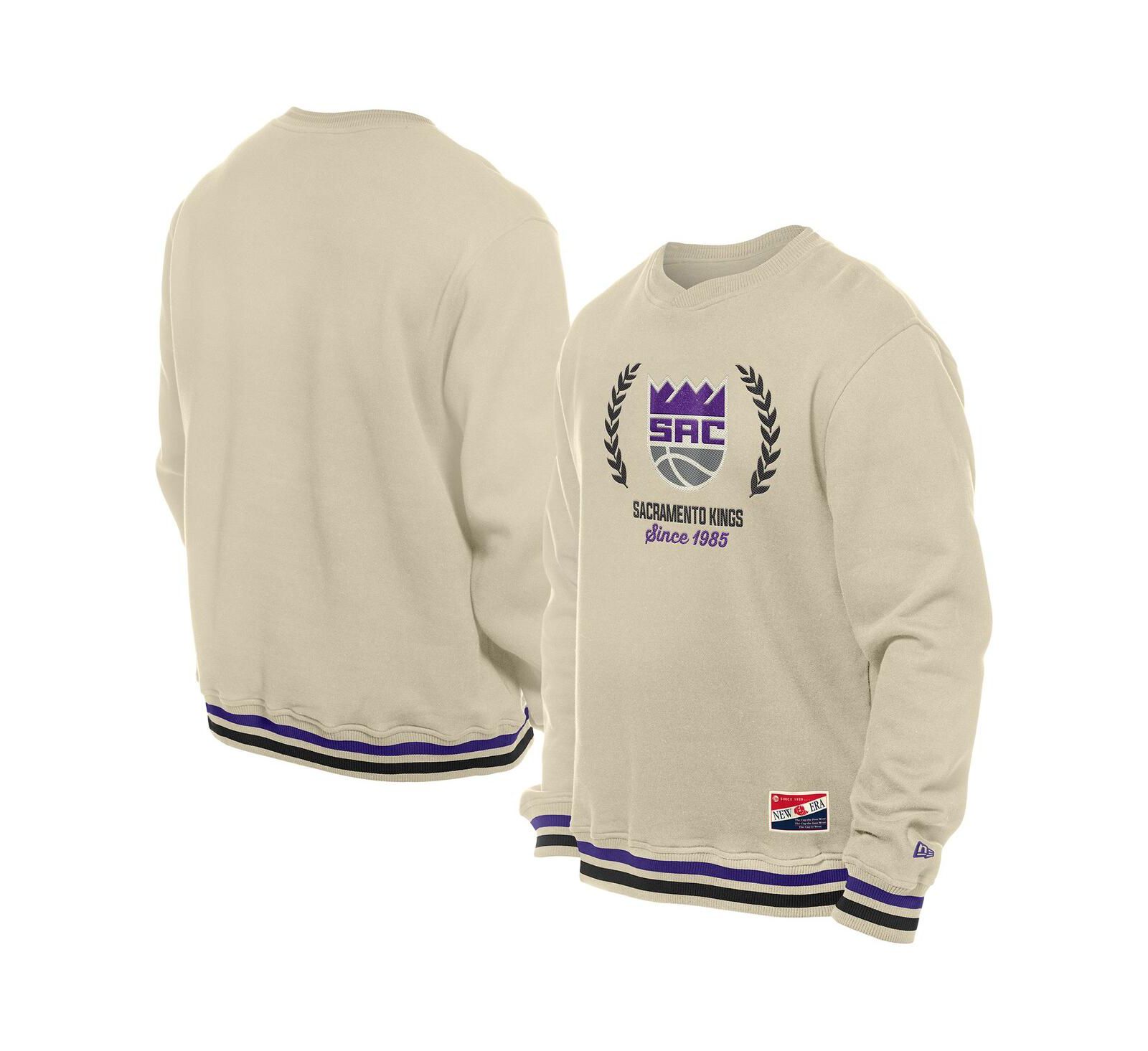 Толстовка New Era Sacramento Kings Throwback Vintage Pullover для мужчин, белая