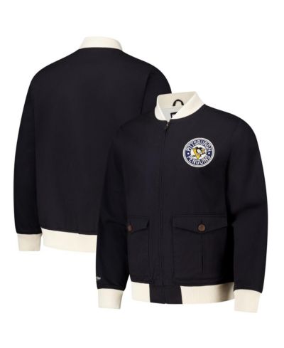 Мужская куртка Mitchell & Ness Black Pittsburgh Penguins Vintage Coaches Cotton Twill Full-Zip