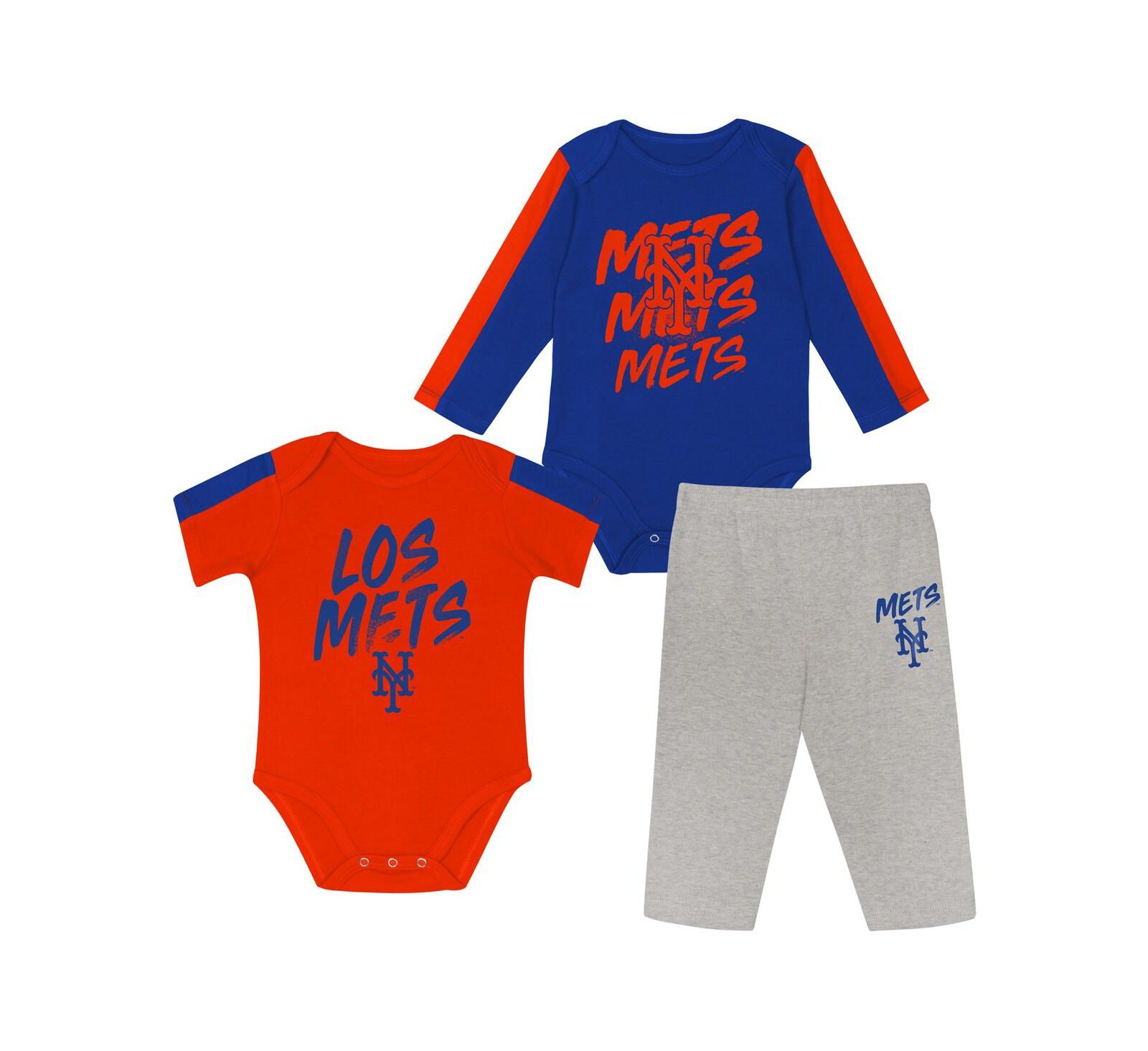 Комплект боди и брюк Outerstuff для новорожденных New York Mets, 3 шт.