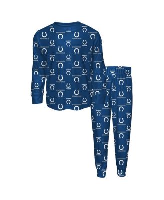 Комплект для сна Outerstuff Preschool 2-Piece Royal Indianapolis Colts All-Over-Print Long Sleeve T-Shirt and Pants