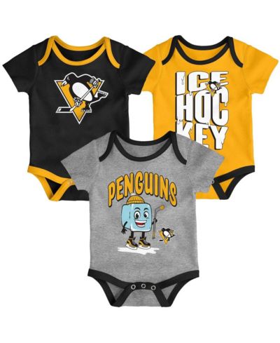 Комплект боди из 3 предметов Outerstuff для малышей Pittsburgh Penguins Triple Header