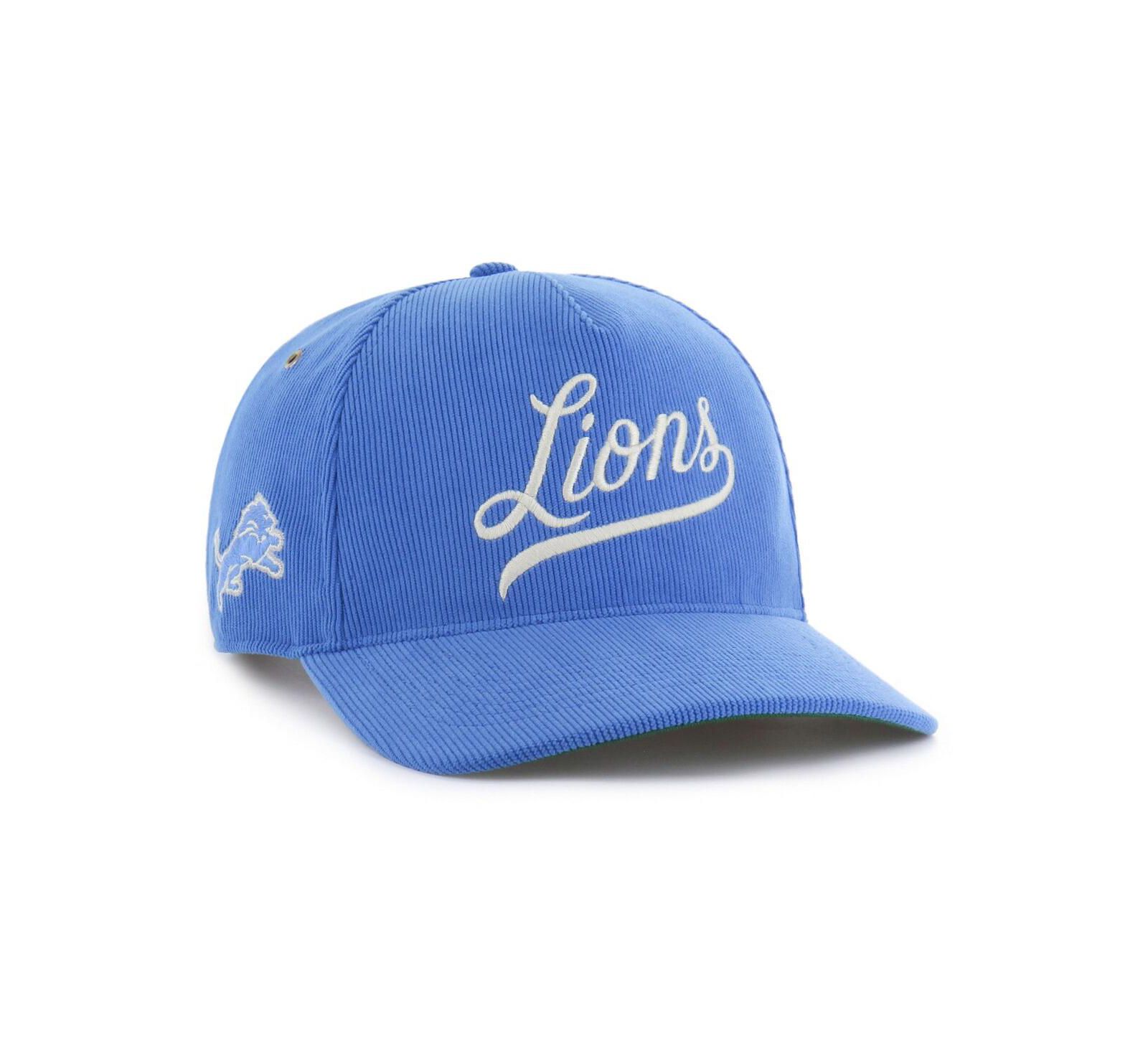 '47 Brand Мужская регулируемая кепка из вельвета, синяя, Detroit Lions