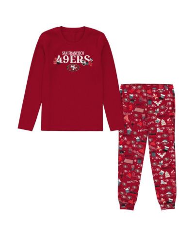 Детский пижамный комплект Outerstuff Scarlet San Francisco 49ers Chestnut Holiday Sleep Set