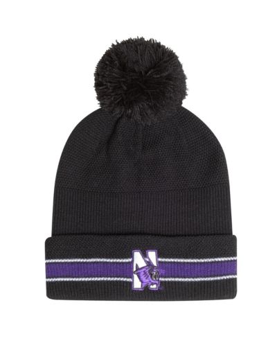Under Armour Men's Black Northwestern Wildcats City Collection Drive Cuffed with Pom Knit Hat