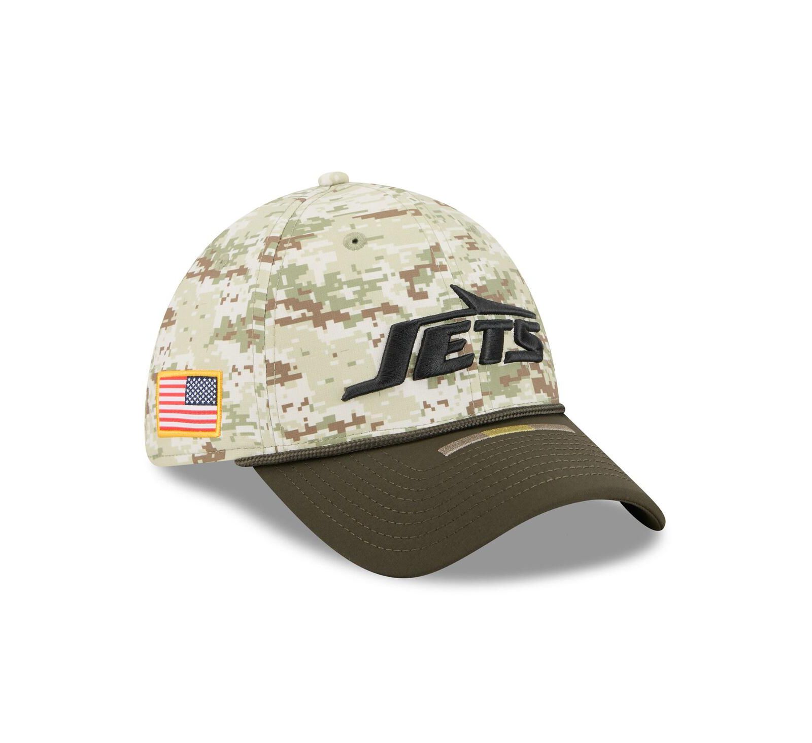Мужская кепка New Era New York Jets 2025 Salute to Service 39THIRTY Flex, камуфляж