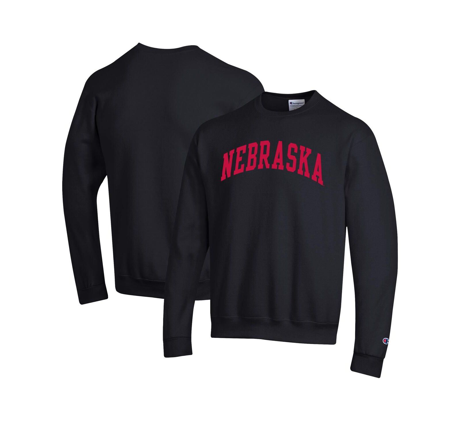 Мужское свитшот Champion Black Nebraska Huskers Basic Arch Fleece Pullover