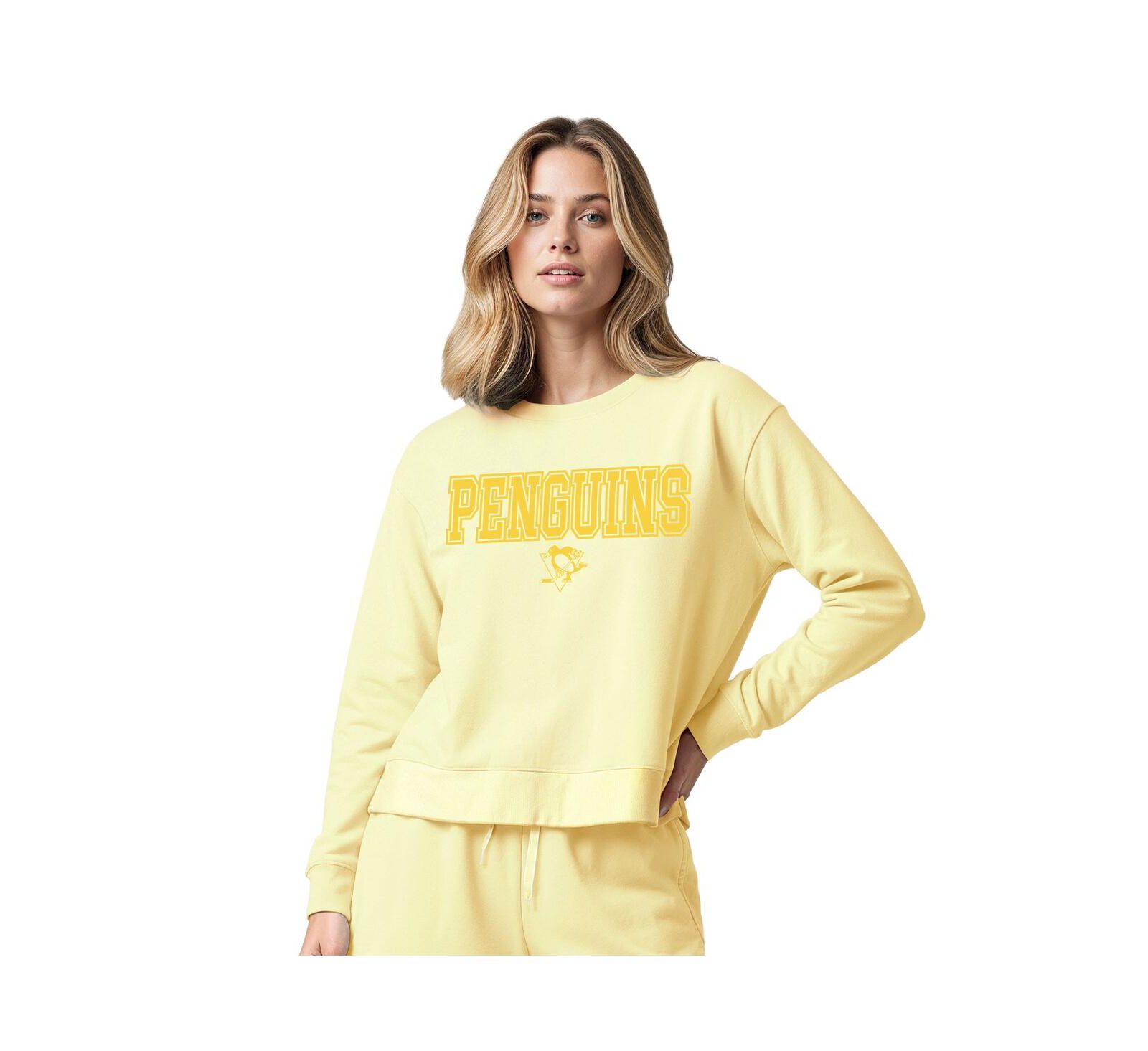 Женская толстовка Concepts Sport Yellow Pittsburgh Penguins Tonal Pullover Tri-Blend