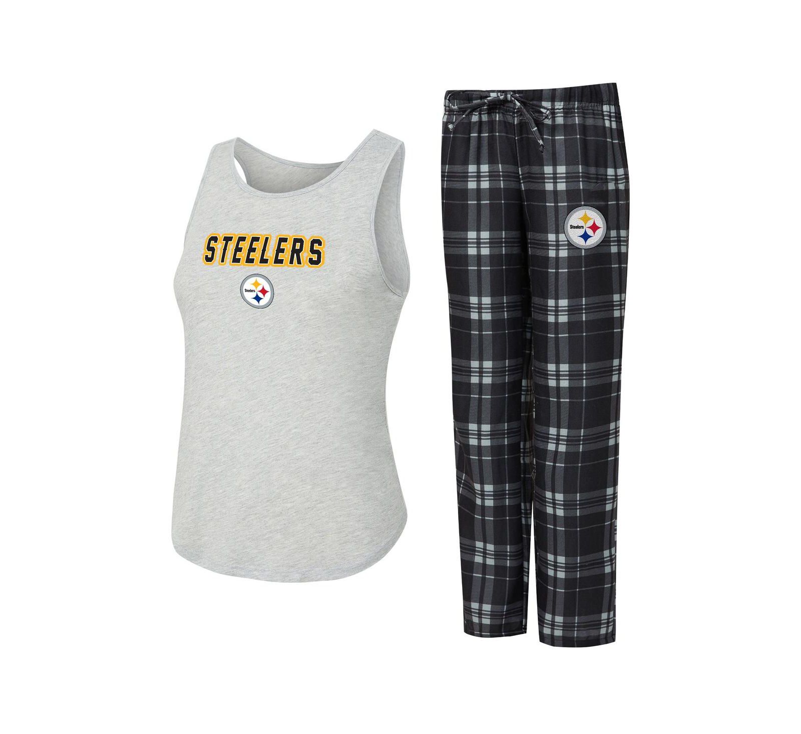 Concepts Sport Women's 2-Piece Heather Gray/Black Las Vegas Raiders Regulate Plaid Tank Top and Pants Sleep Set