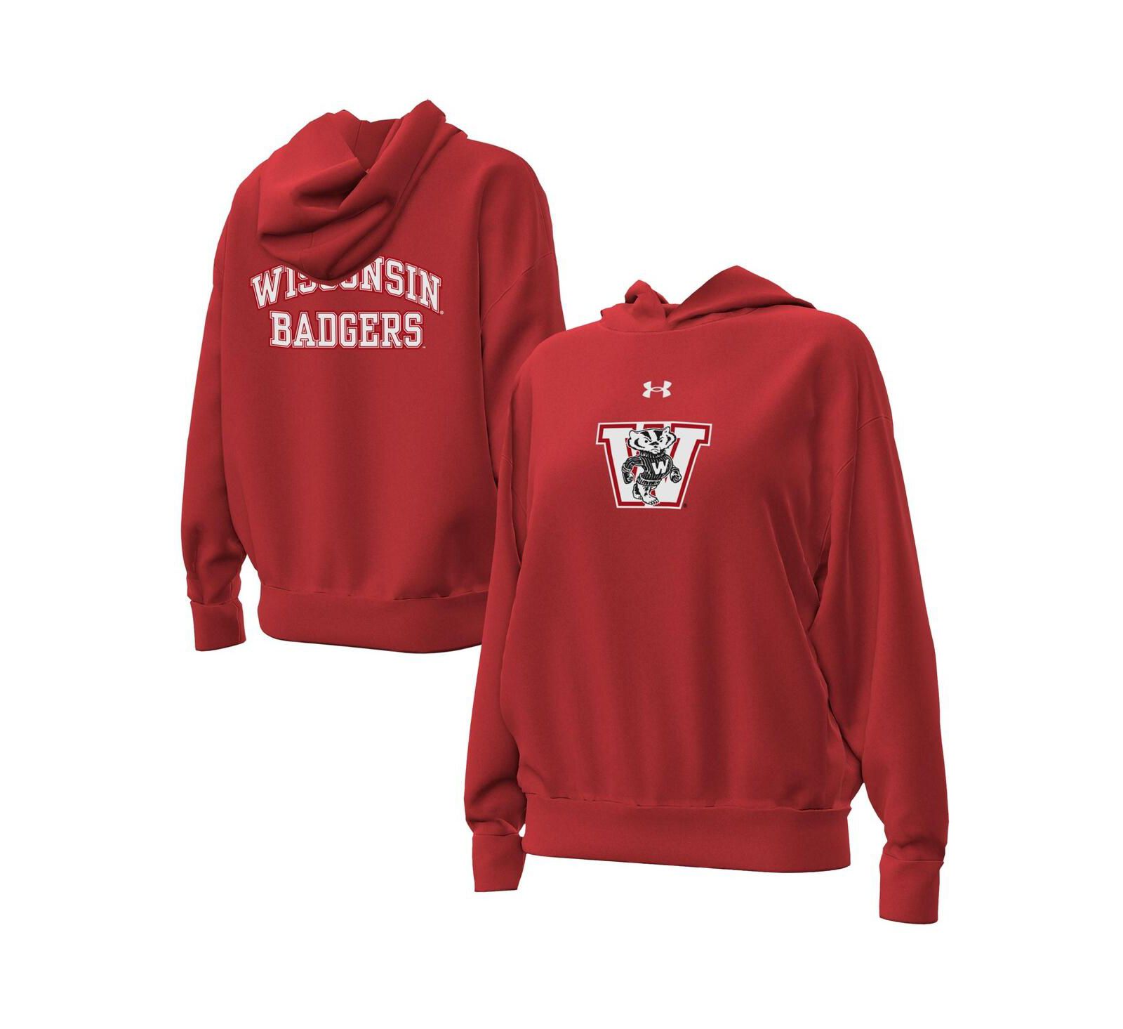Женское худи Under Armour Wisconsin Badgers, красное, ретро-стиль