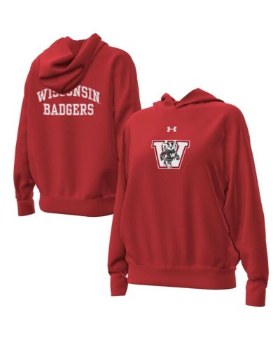 Женское худи Under Armour Wisconsin Badgers, красное, ретро-стиль