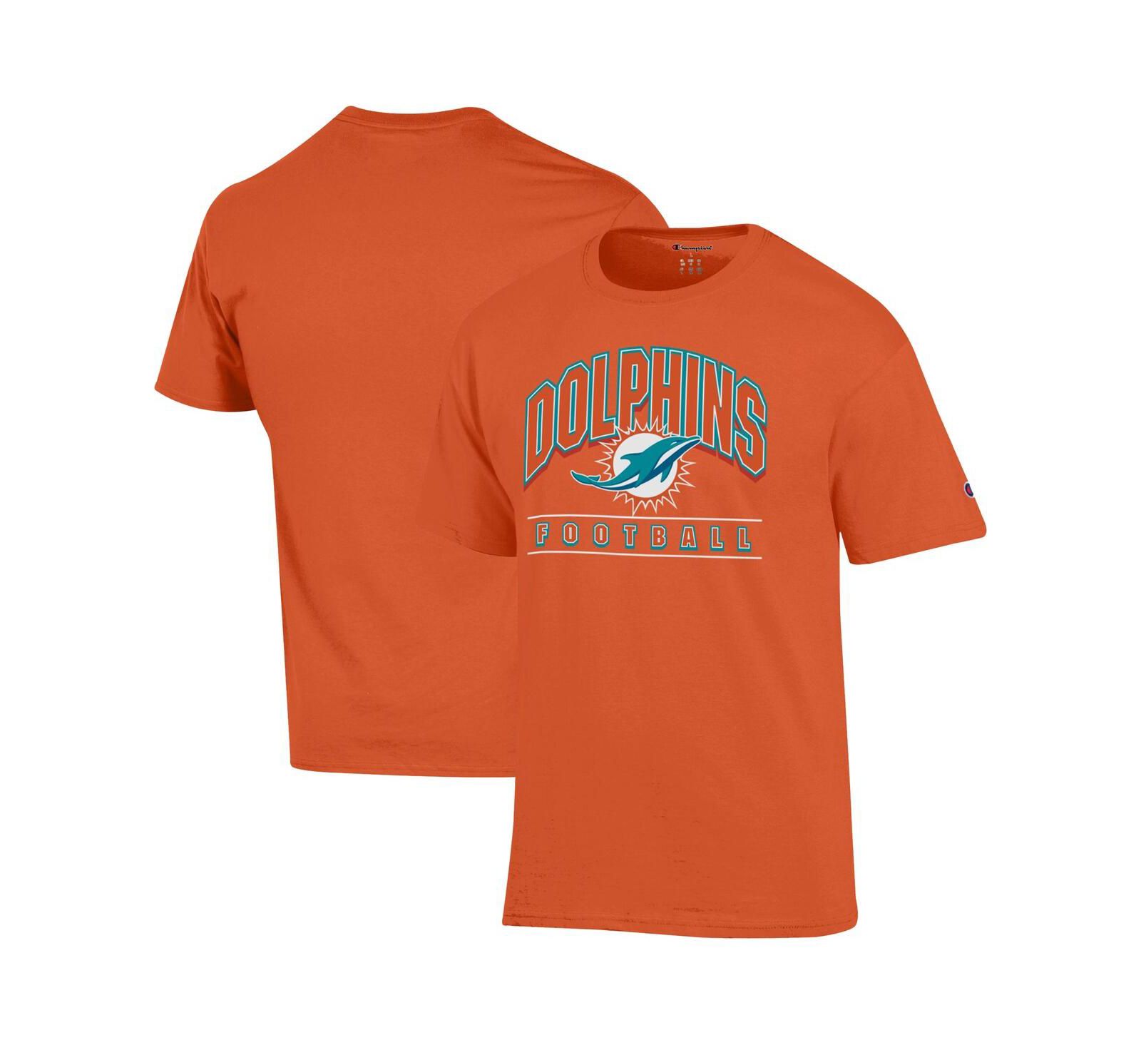 Мужская футболка Champion Orange Miami Dolphins Football