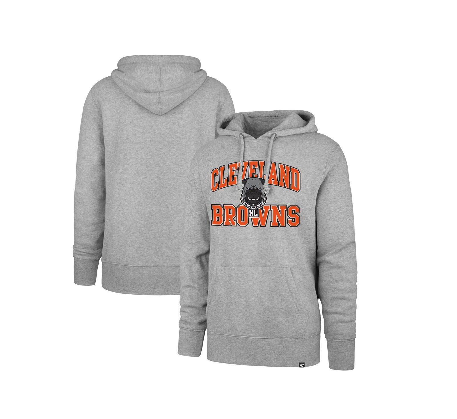 Мужское худи '47 Brand Gray Cleveland Browns Dawg Pound XL Velocity Headline Pullover