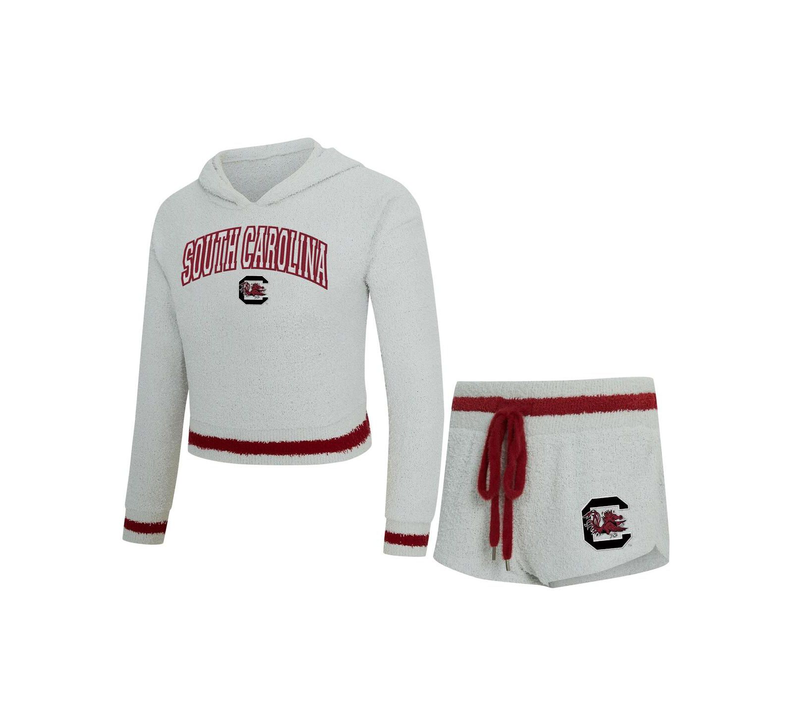 Concepts Sport Women's 2-Piece Gray/Garnet South Carolina Gamecocks Whitley Long Sleeve Hoodie Top and Shorts Set