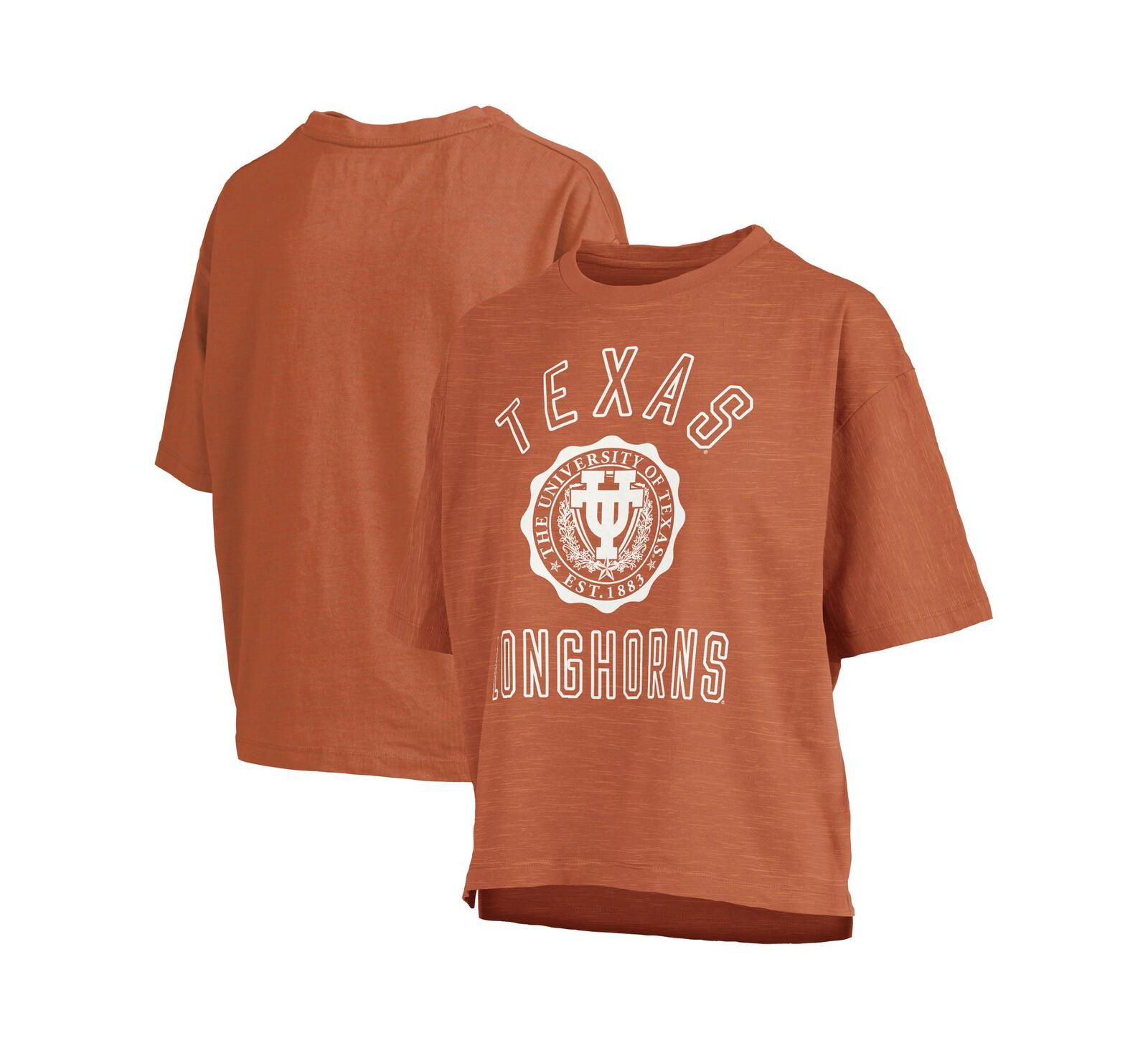 Pressbox Women's Texas Orange Texas Longhorns Motley Crew Bishop Waist Length Oversized T-Shirt