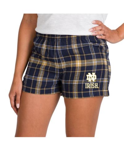 Женские фланелевые шорты Concepts Sport Navy/Gold Notre Dame Fighting Irish