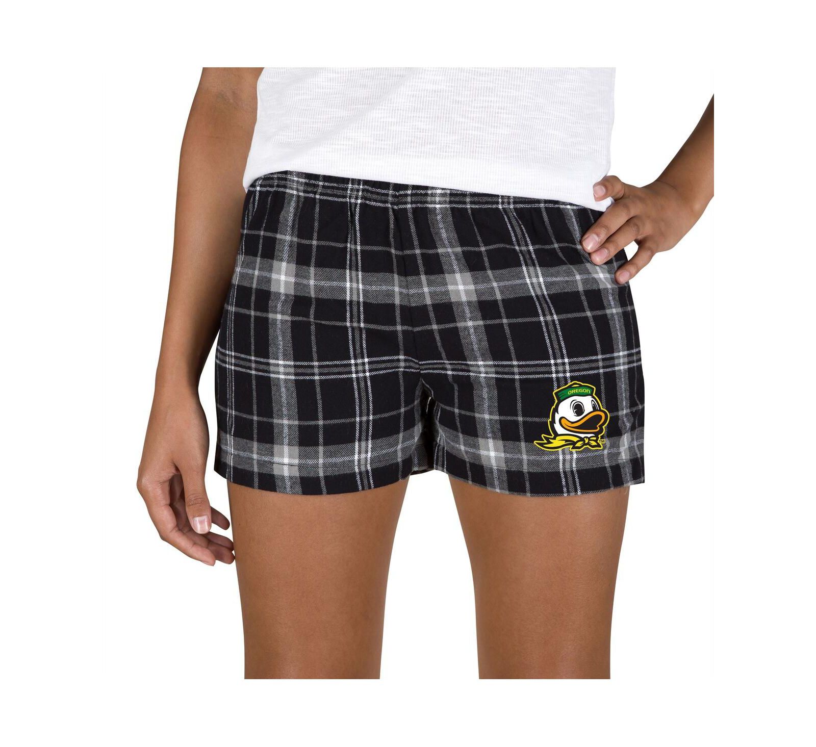 Женские шорты Concepts Sport Black/Gray Oregon Ducks Ultimate Flannel