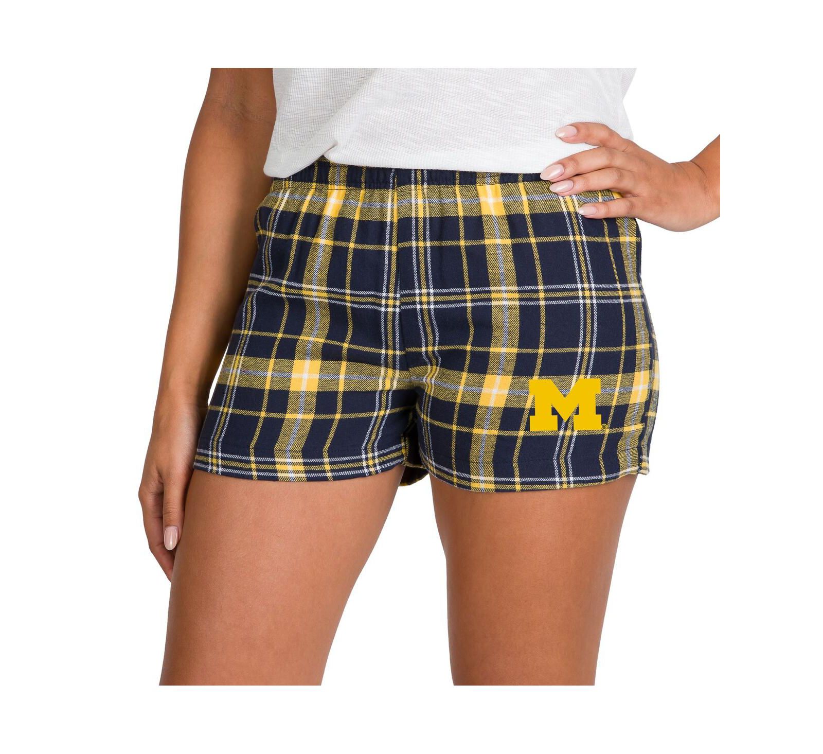 Шорты Concepts Sport Women's Navy/Maize Michigan Wolverines Ultimate Flannel