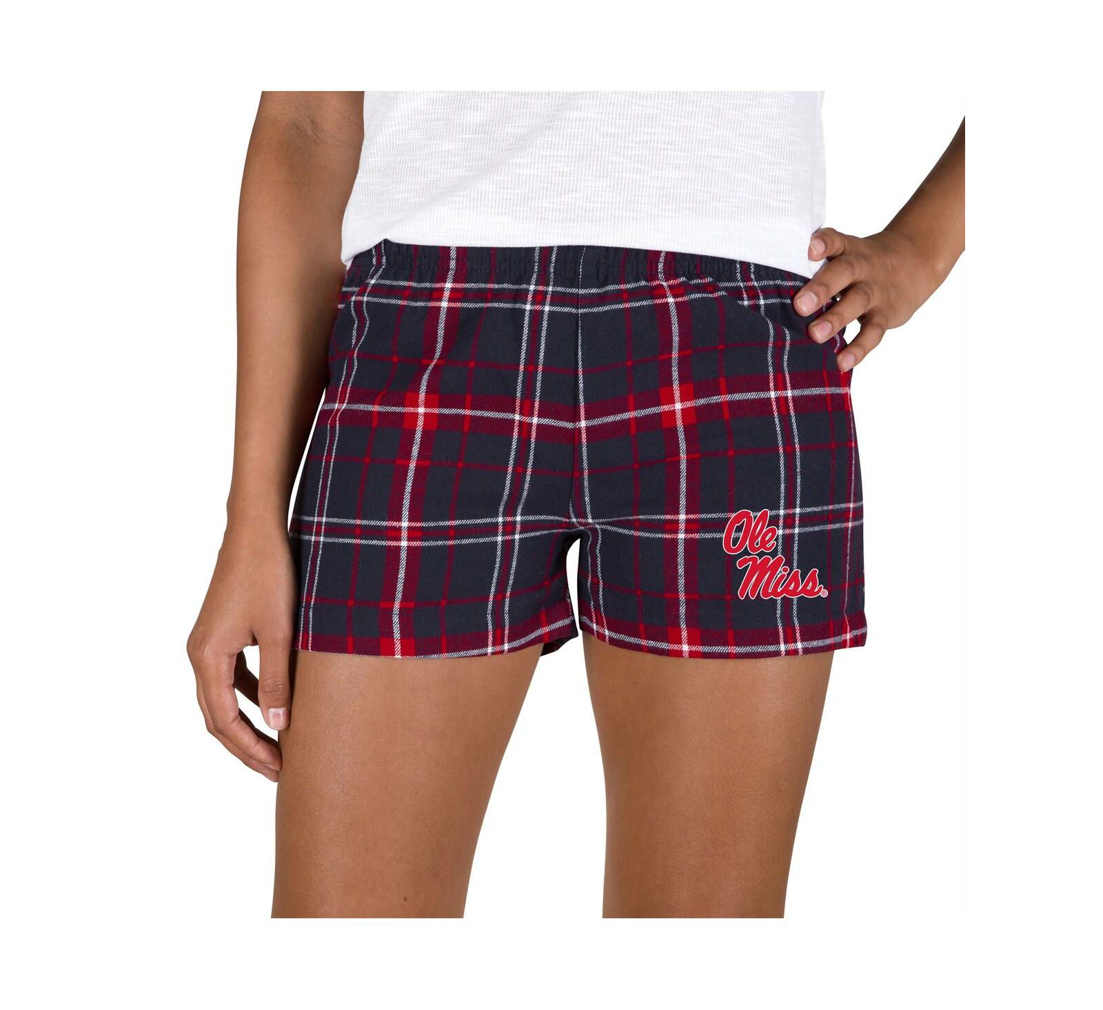 Женские фланелевые шорты Concepts Sport Ole Miss Rebels Navy/Red