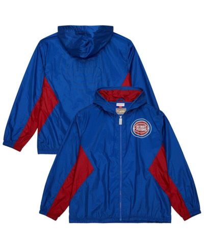 Мужская ветровка Mitchell & Ness Blue Detroit Pistons Playmaker Full-Zip Hooded Windbreaker Jacket