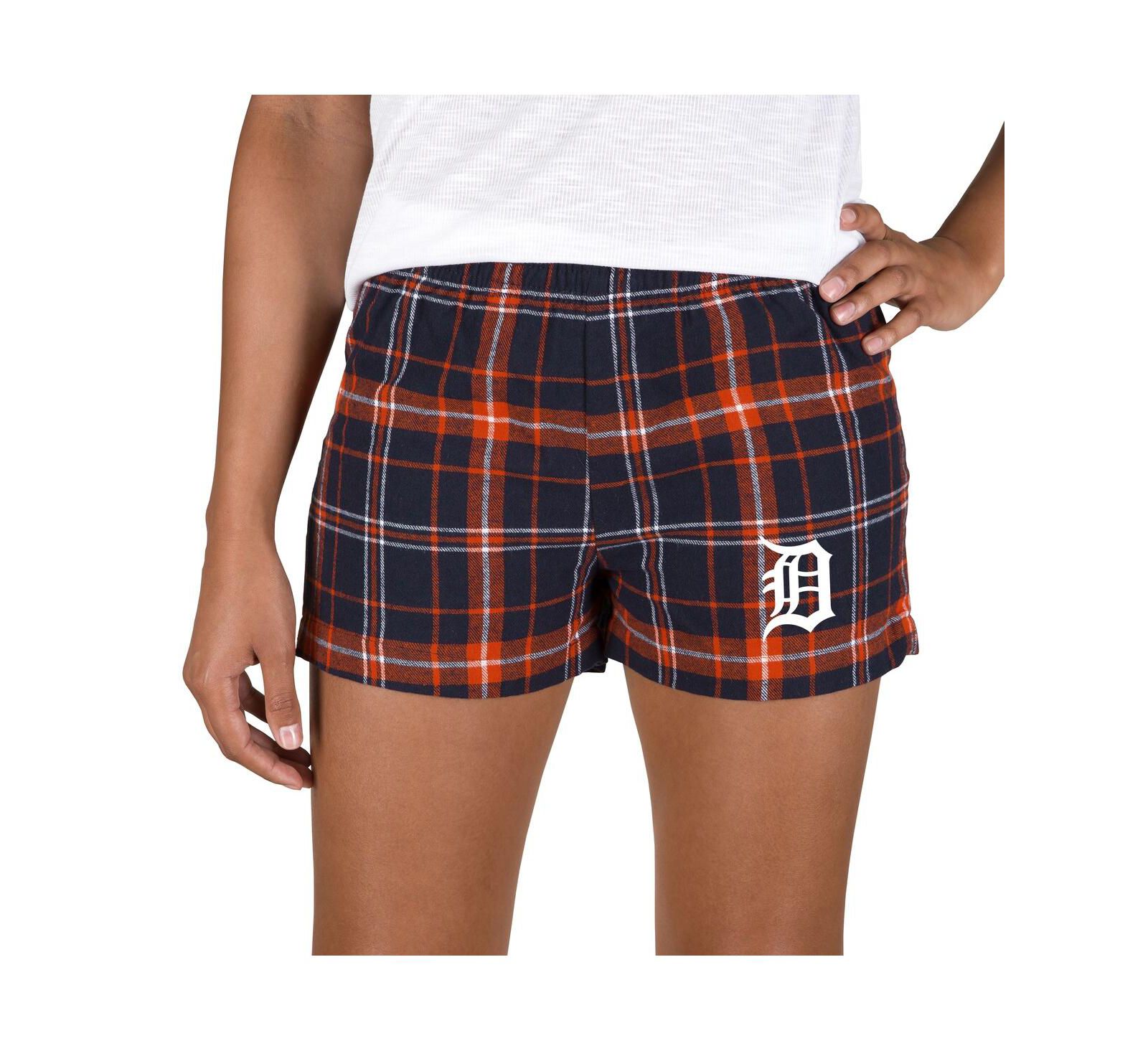 Concepts Sport Women's Navy/Orange Detroit Tigers Ultimate Flannel Shorts