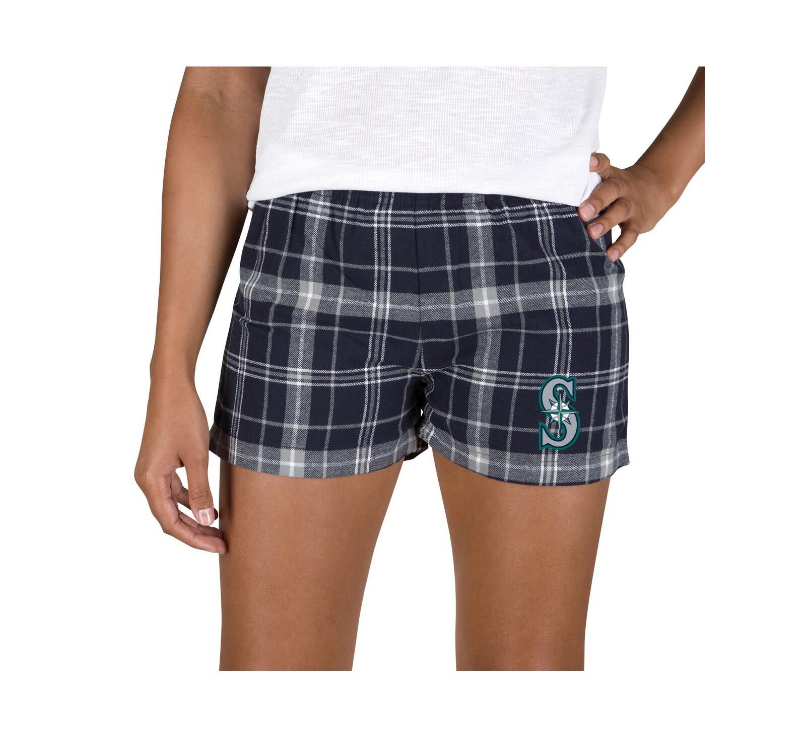 Concepts Sport Women's Navy/Gray Seattle Mariners Ultimate Flannel Shorts