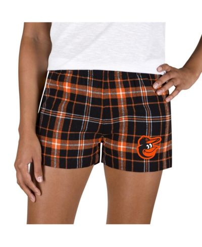 Concepts Sport Women's Black/Orange Baltimore Orioles Ultimate Flannel Shorts