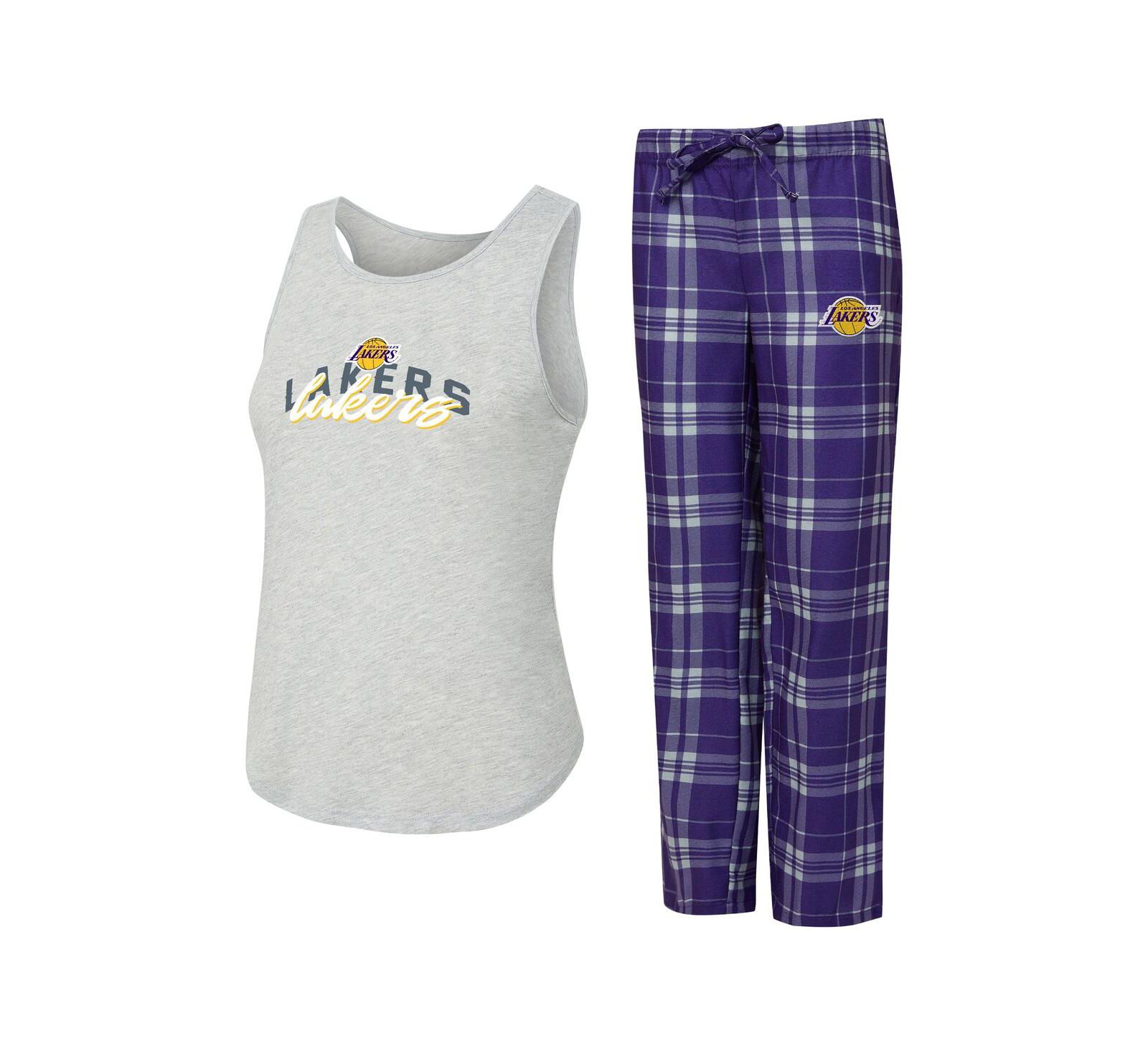 Concepts Sport Women's 2-Piece Purple/Heather Gray Los Angeles Lakers Regulate Tank Pants Set