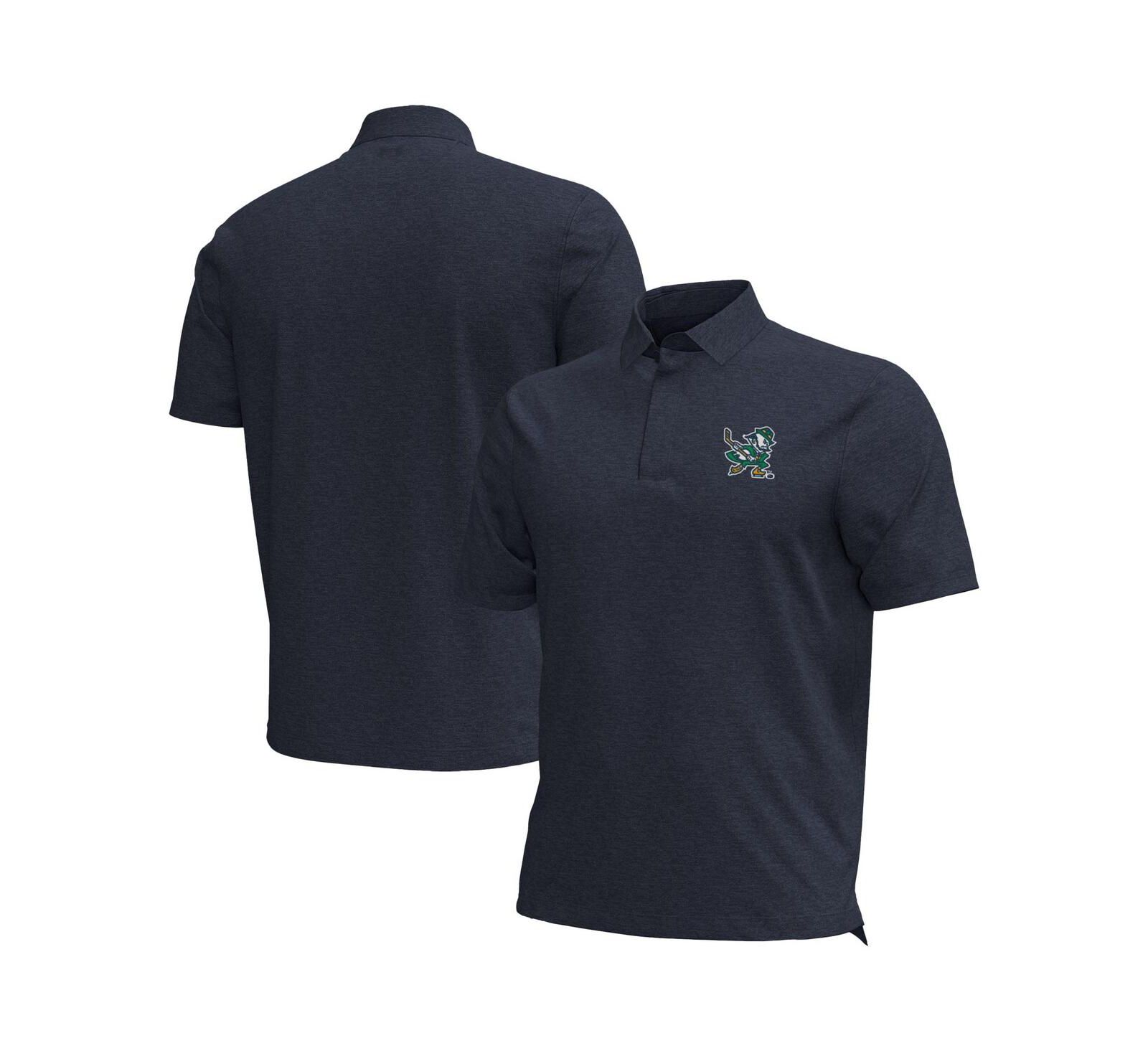 Мужская поло-рубашка Under Armour Navy Notre Dame Fighting Irish Hockey Leprechaun Drive Aura