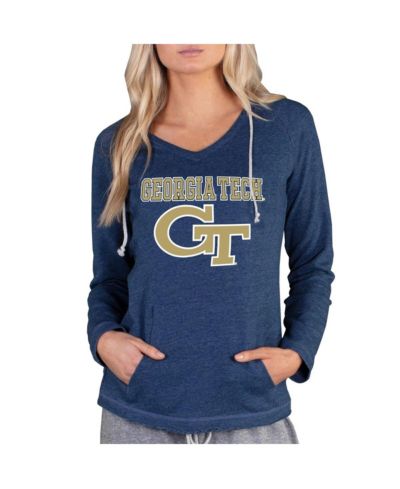 Concepts Sport Women's Navy Georgia Tech Yellow Jackets Mainstream Lightweight Terry Pullover Hoodie