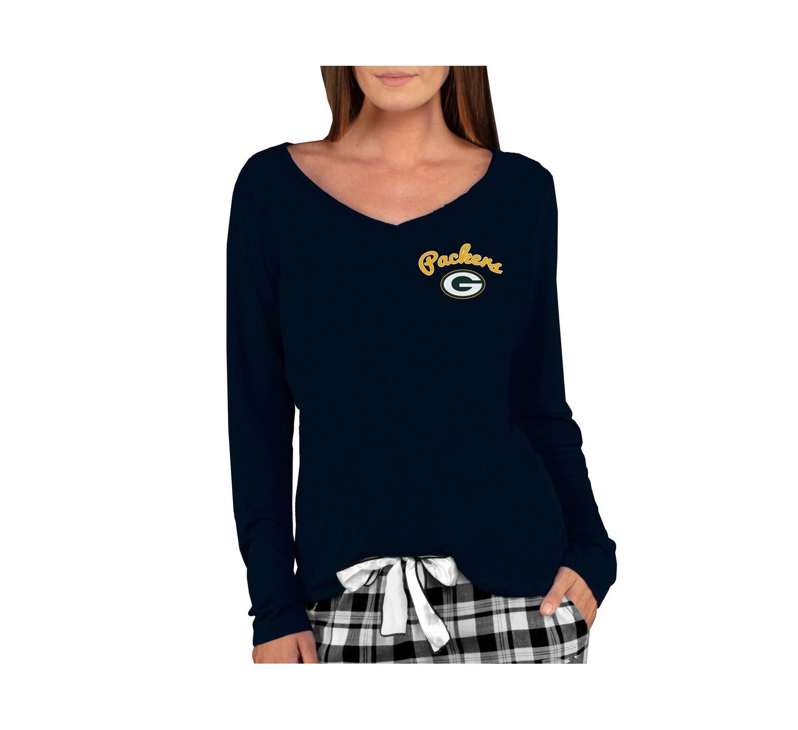 Женский топ Concepts Sport Green Bay Packers Marathon Knit Long Sleeve Lightweight V-Neck