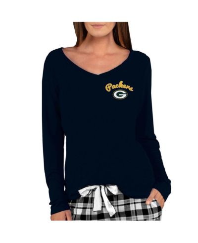 Женский топ Concepts Sport Green Bay Packers Marathon Knit Long Sleeve Lightweight V-Neck