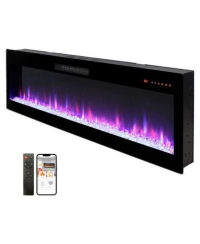 Умный электрический камин Flynama 60" WiFi-Enabled, встраиваемый или настенный