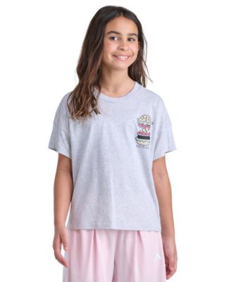 adidas Girls' 8-16 Short-Sleeve Heather Drop Shoulder T-Shirt