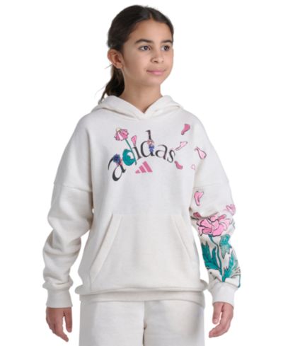 Детский флисовый свитшот с капюшоном adidas Girls' 8-16 Long-Sleeve Graphic