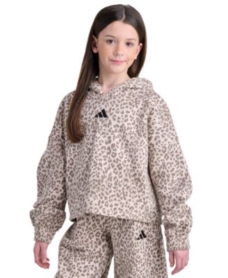 Детский свитшот adidas Girls' 8-16 Long-Sleeve Heather Drop Shoulder Sweatshirt