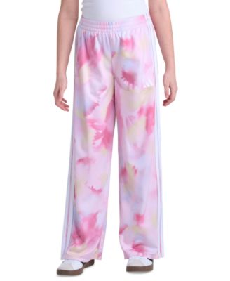 adidas брюки Girls' 8-16 Elastic Waistband 3-Stripe Printed Tricot Wide-Leg