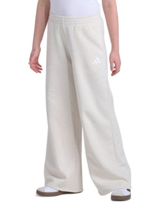 adidas Girls' 7-16 Elastic Waistband Wide Leg Heather Pants