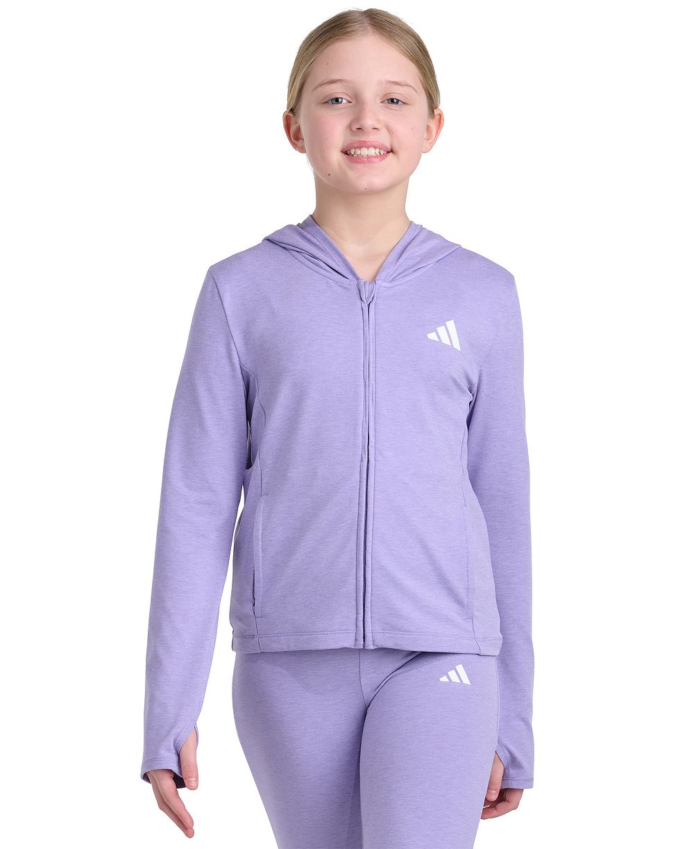 Детская куртка adidas с капюшоном и молнией, длинный рукав, размер 8-16